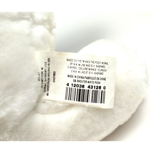 Disney Store Exclusive Winnie The Pooh Bear White Winter Plush Snowflake 12" - Picture 4 of 4